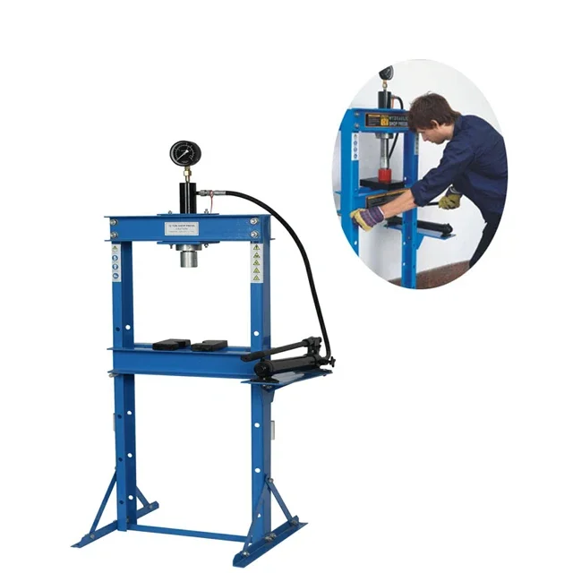 CE Certification 12 TON Hand Power Vertical Hydraulic Track Press with Gauge