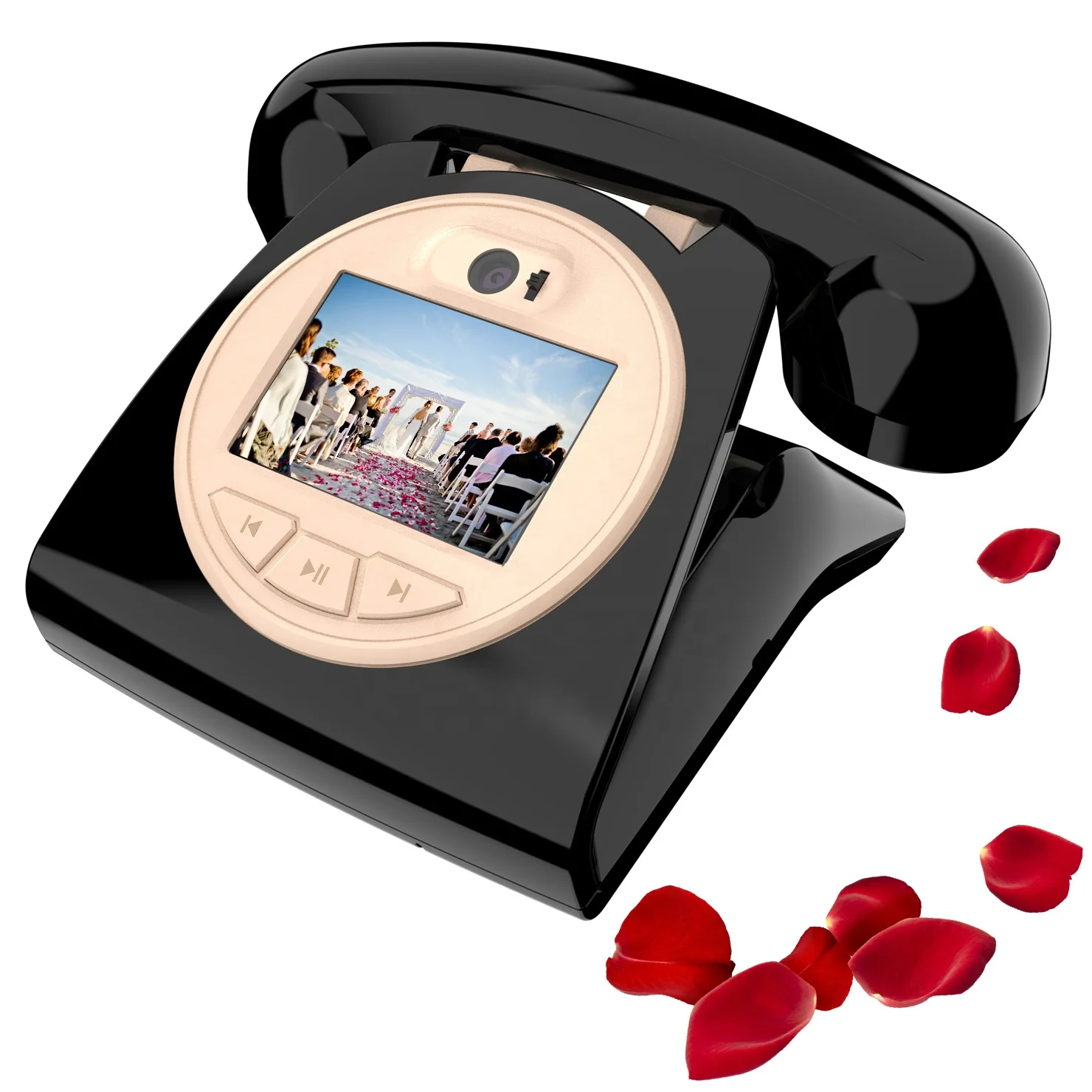 

Wedding Reception Phone With Customized Greeting 1080P Video & Audio Message Guest Book Recorder Audio and Video Guestbook Phone