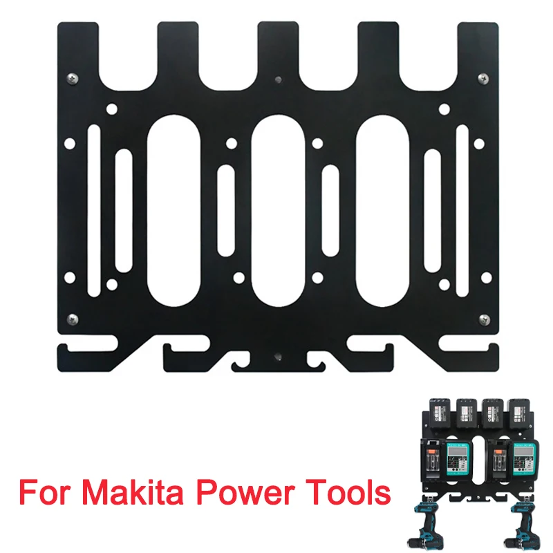 Power Tool Battery Storage Holder for Makita 14.4V 18V Electric Drill Charger Wall Mount Slots Bracket for Machine Display Stand