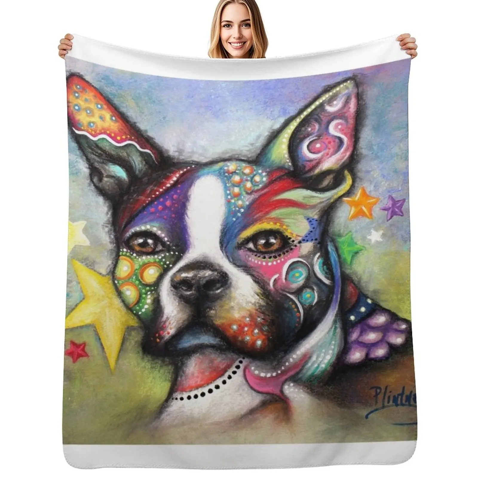 Boston Terrier Throw Blanket Luxury Brand Multi-Purpose Bed Fashionable Hair Camping Extra Large Throw Blankets