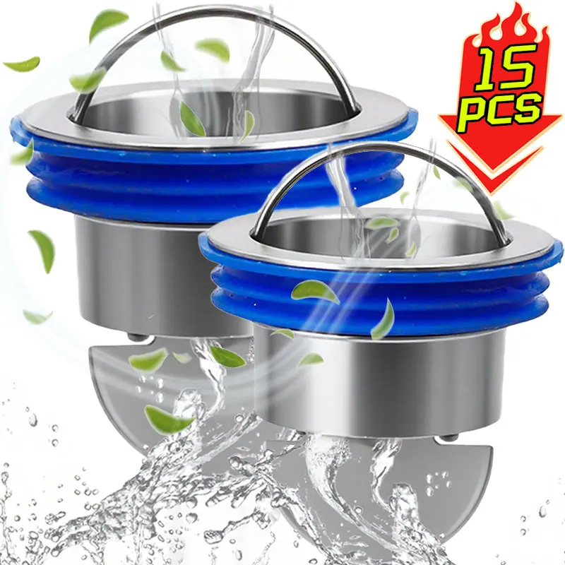 Durabled Alloy Bathroom Drain Stopper Cover Odor Blocker Insect Drainage Pipe Insert Waterproof Rust Resistance Sink Trap Seal