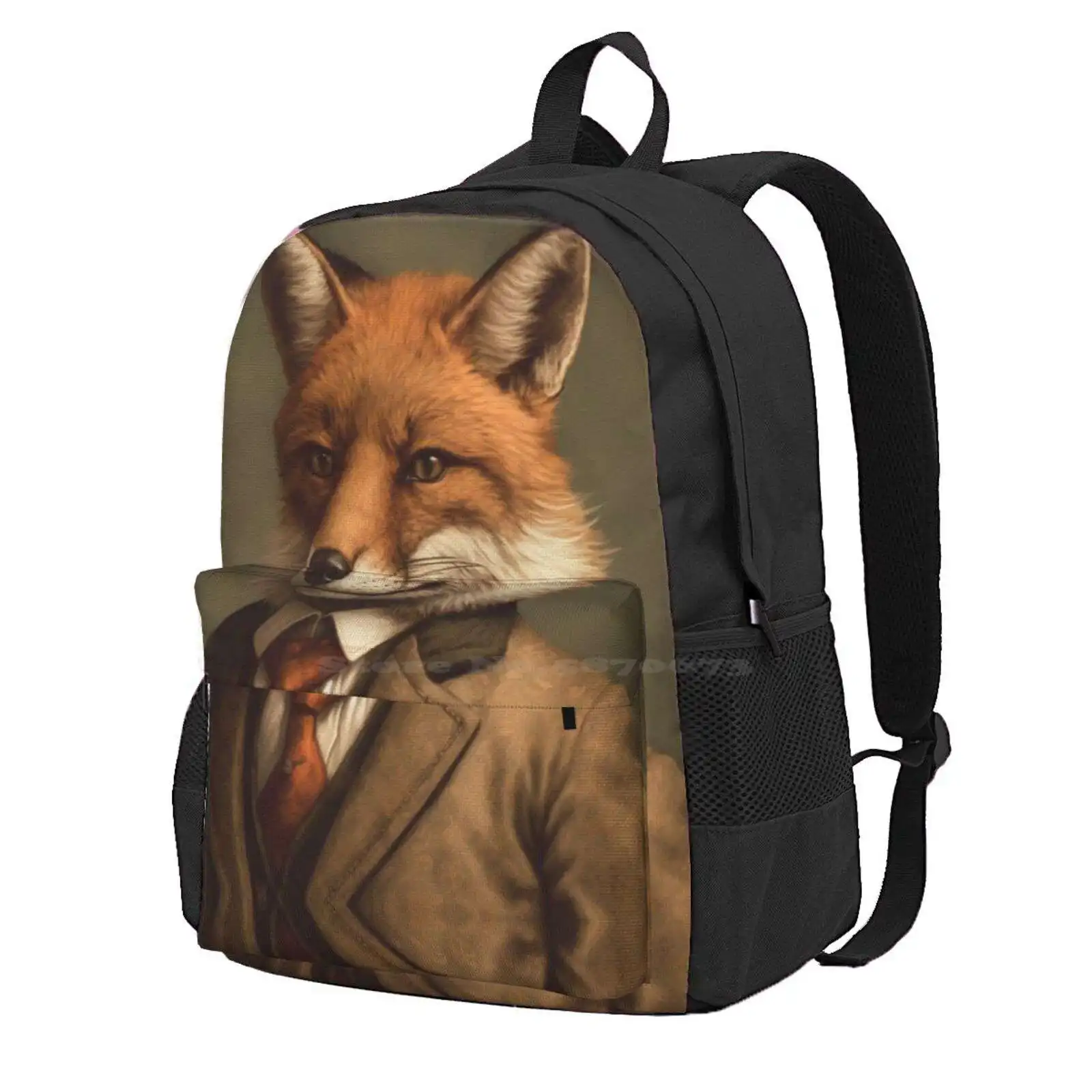 

Fox In A Suit - Victorian 1800S Style Hot Sale Schoolbag Backpack Fashion Bags Animal Portrait Paintings Animal Pet Portraits