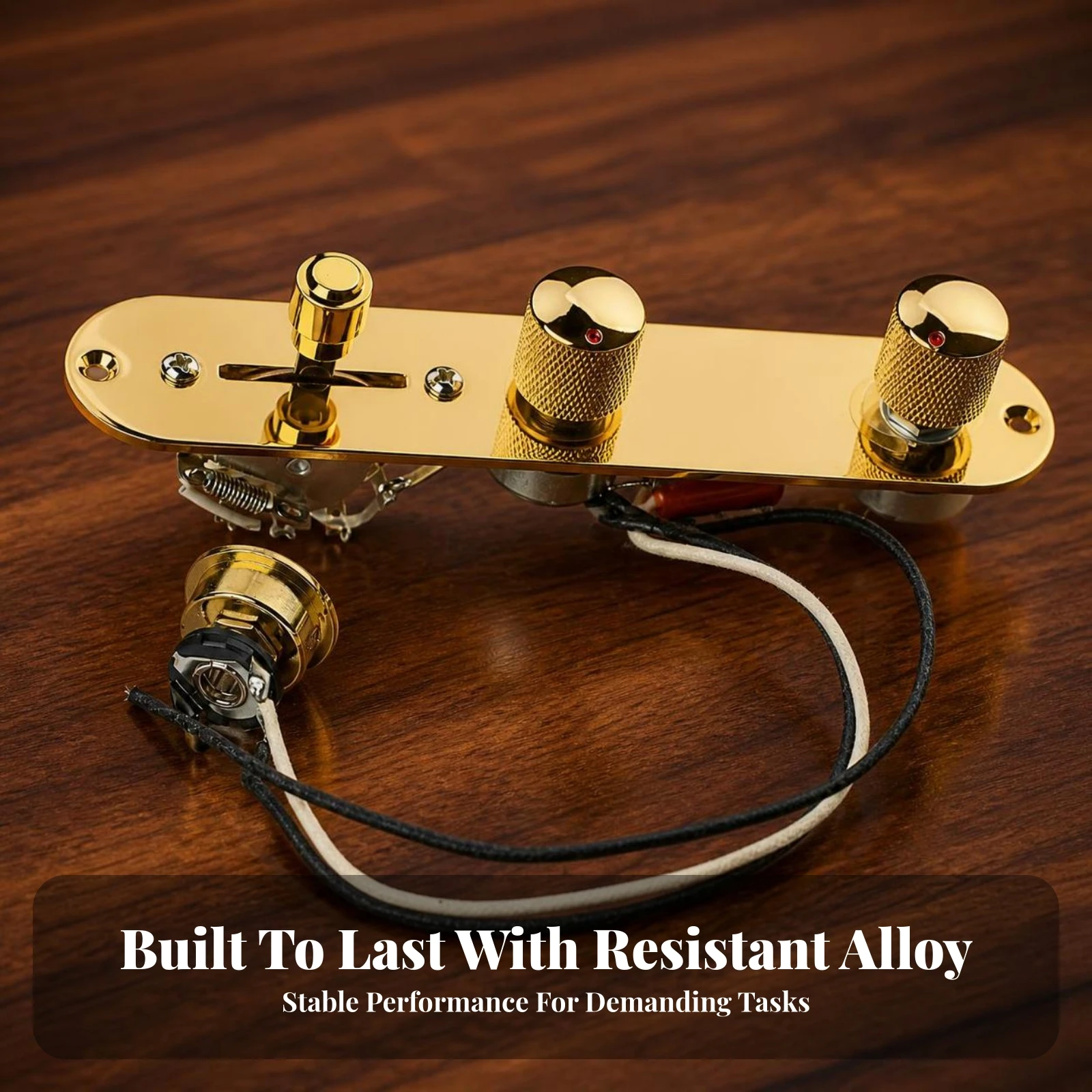 Guitar Control Plate Assembly Complete Control Plate with Output Jack Hardware Knurled Low-Profile for Guitarists