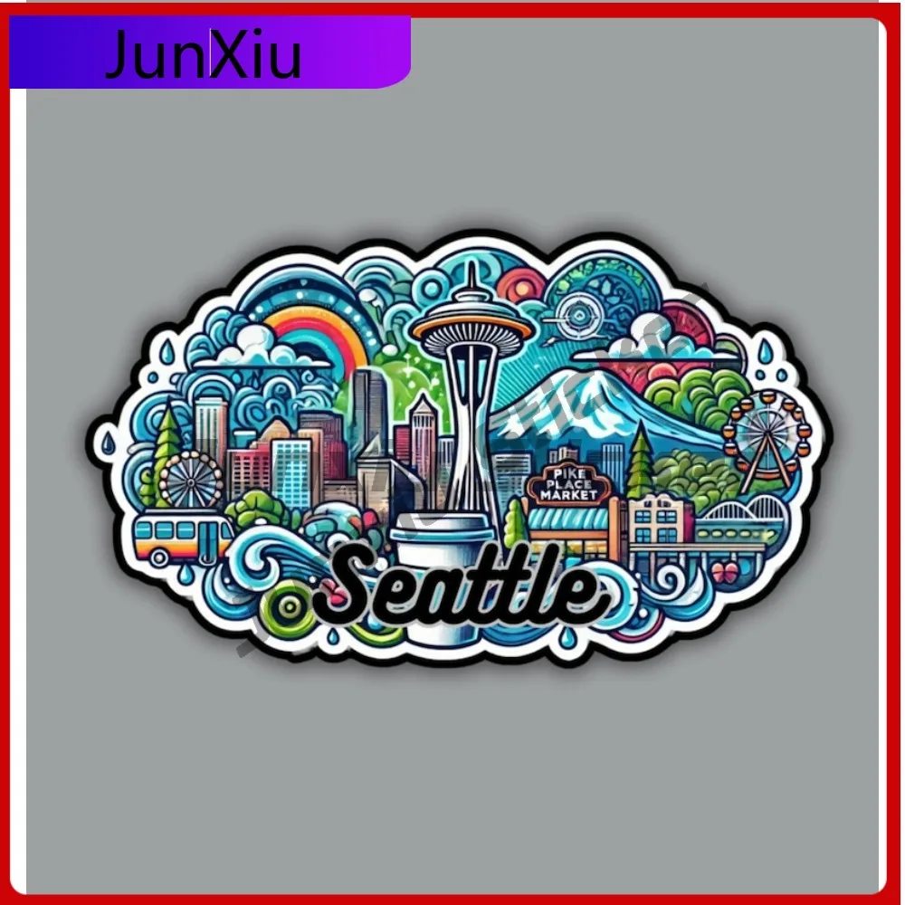 

Seattle Washington Sticker Fridge Camper Windows Laptop Decals Suv Motorcycle Stickers Cover Scratch Sticker Camping Car Bike