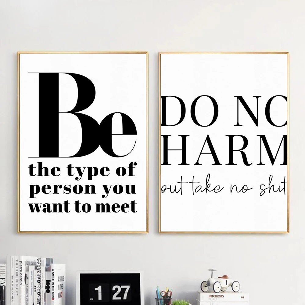 اقتباسات ممتعة حديثة اقتباسات شهيرة الأبجدية الفن تخطيط تصميم المشارك قماش الطباعة مكتب غرفة المعيشة المنزلي دراسة الجدار الديكور