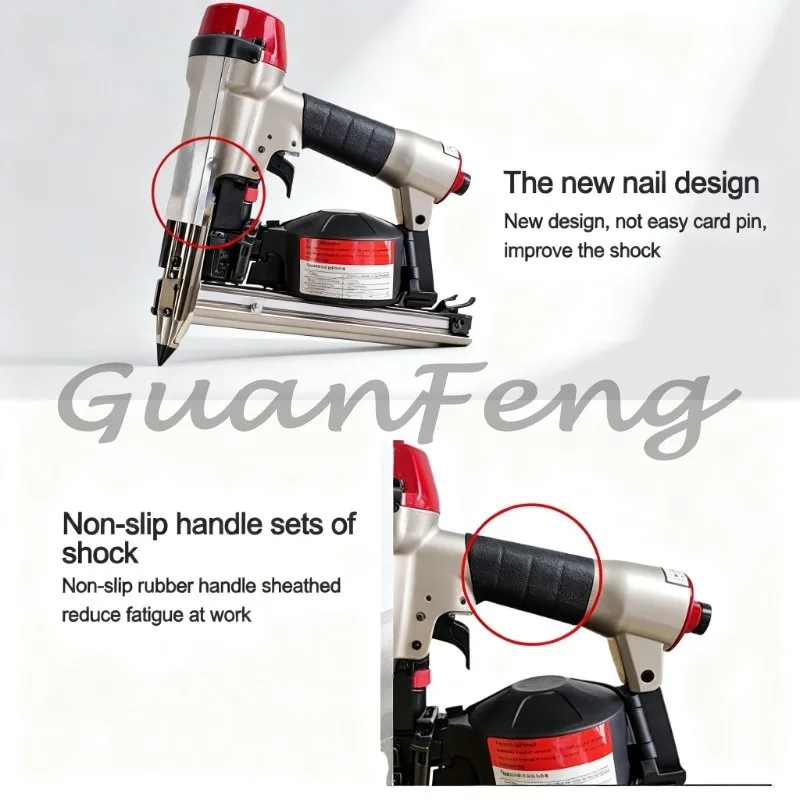 Pneumatic Spiral Nail , Heavy-duty Nail  with Removable Extension Handle, for Carpentry, Roofing, and Field Construction Tasks