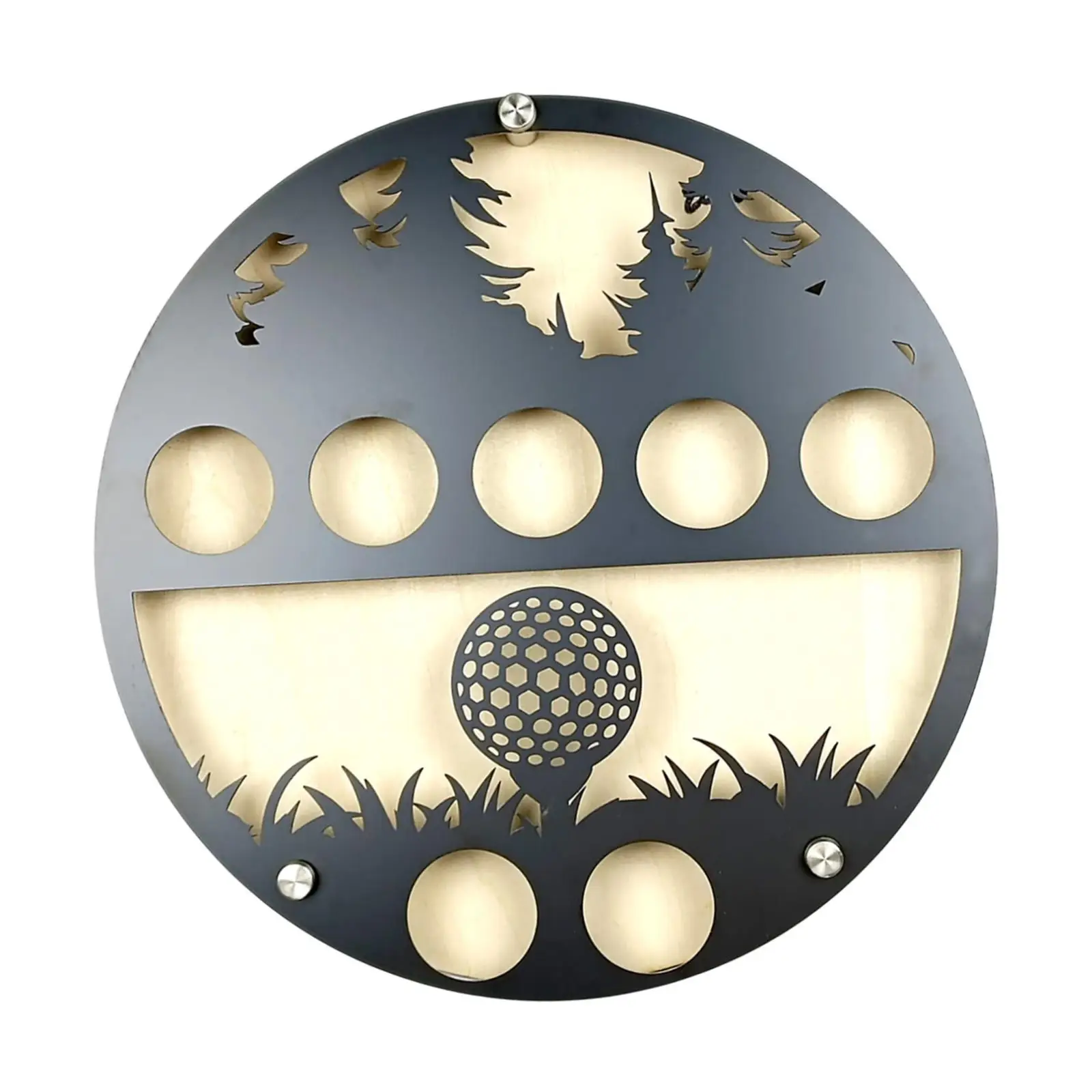 Golf Ball Holder Rack Iron Wooden Golf Display Case Unique Design Golf Items Collector Piece for Home