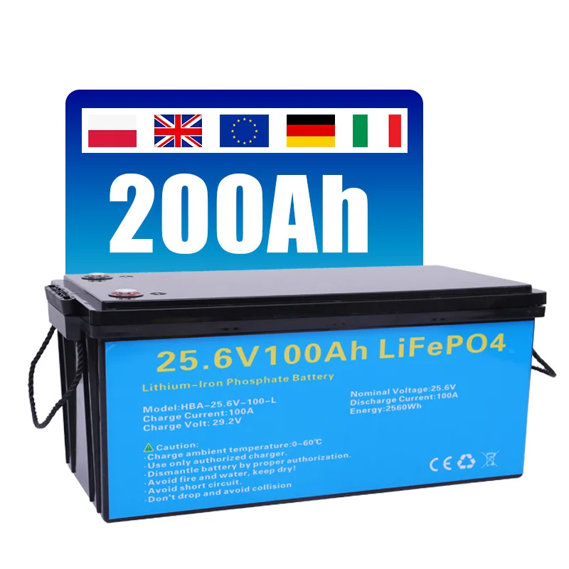 Poland Stock Deep Cycle Solar Lithium Battery 24V 12V 50Ah 100Ah 200Ah LifePo4 Lithium Iron Stackable CAN Communication