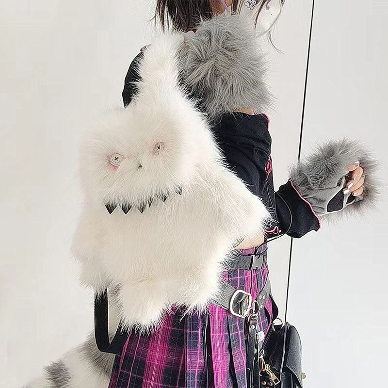 

New Fashion Japanese And Korean Cute Cartoon Plush Rabbit Doll With Simple And Casual Design Versatile Backpack For Women Trendy