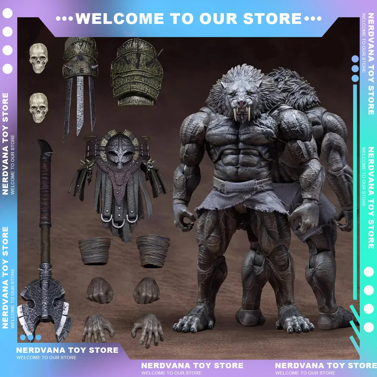 IN STOCK  1/12 9inches XesRay Black Machairodus Gladiator Action Figure Animal Figurine Model Full Set Collectible Toy