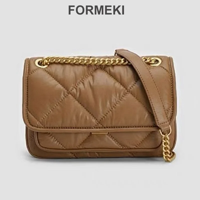

Formeki Новые поступления Женская сумка через плечо для женщин клетчатая цепочка ретро роскошный дизайн квадратная сумка высокое качество женская сумка