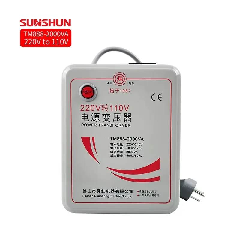 2000W Single Phase Toroidal Converter 220/110/100V Step Transformer 2000VA 2KW Power Hot Sell 220V Input Voltage