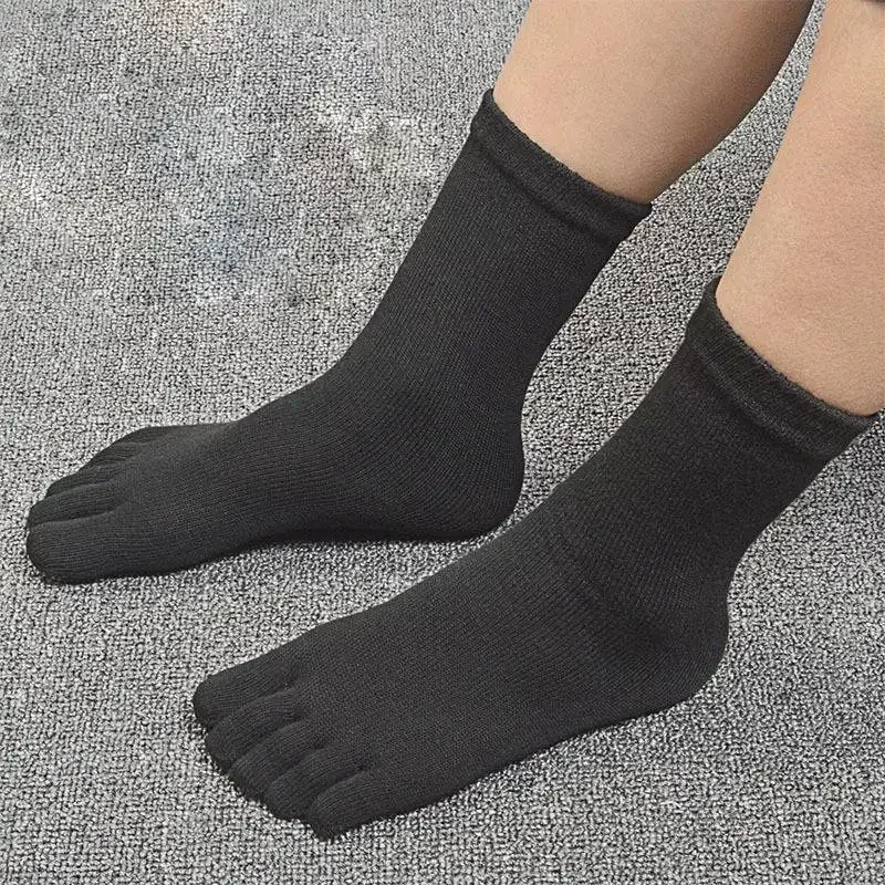 5Pairs Tabi Toe Socks Men Five Finger Socks Comfortable Cotton Running Crew Breathable Sweat Deodorant Antibacterial Sports Sock