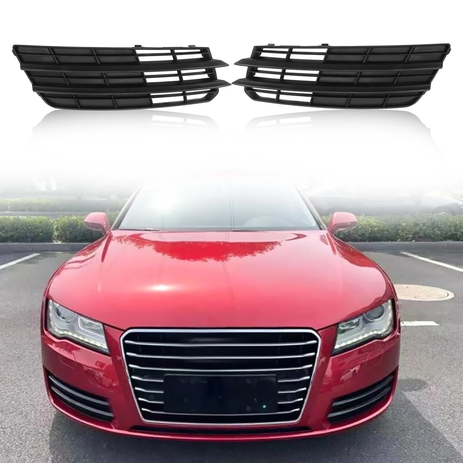 

1 Pair Front Bumper Fog Light Grille Cover 4G8807681 FOR 2011-2014 Audi A7 3.0L 4G8807682