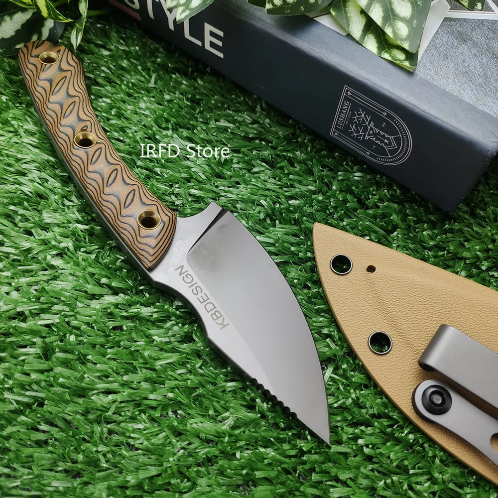 Compact R/M/J Fixed 8Cr13MoV Blade Knife G10 Handle EDC Utility Tool Trekking Camping Picnic Backpacking Gear Wilderness Handcraft Harvest Rope Cut Package Unboxing Backyard Pruning Outdoor Weekend Journey Herb Collecting Matching Sheath