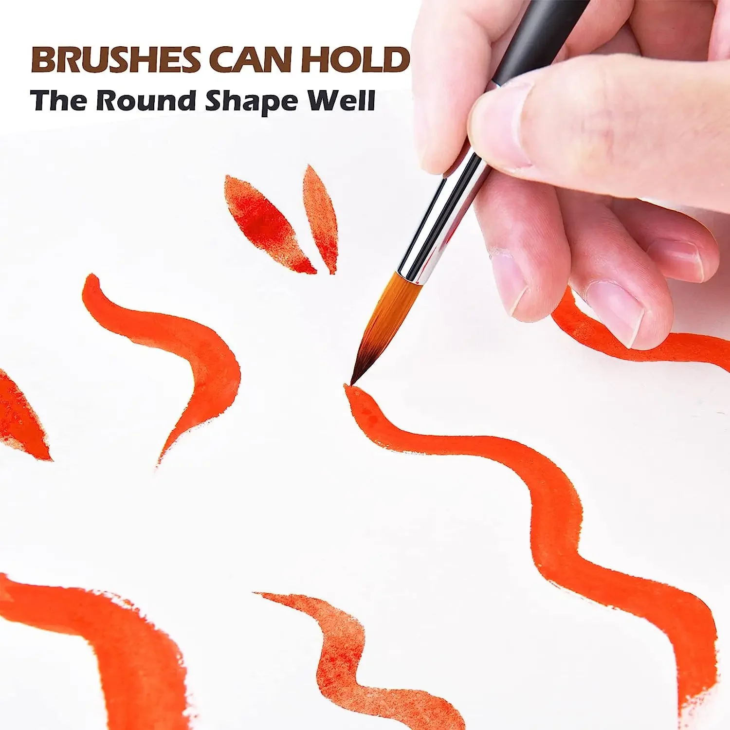 Aquarel penselen Professionele ronde schilderborstel 9 stks / set pensel voor aquarel olie acryl schilderij lange steel