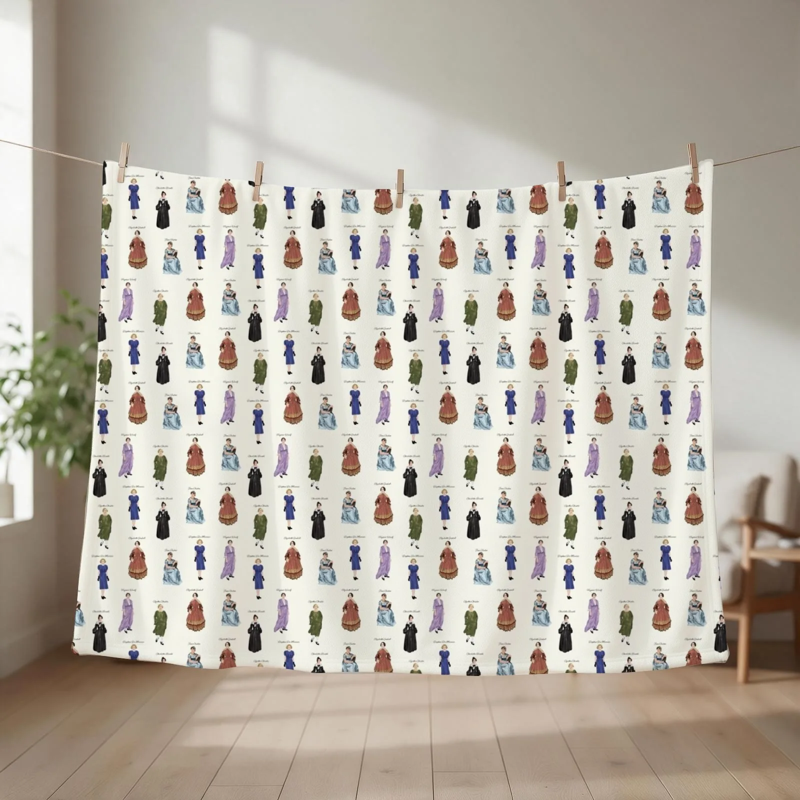 Six Female, British Literary Geniuses Throw Blanket Beautifuls Blankets For Sofas for sofa Retros Blankets
