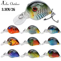 New 3.3CM/2G Mini Fishing Carp Wobbler CrankBait BKK Single Hook Rock Luya Laser Fake Lure Little Fat Man Floating Water