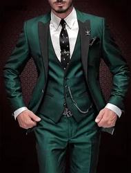 Elegant Men's suit pants vest three piece set Casual Western-style Men Suit Three-piece Set Business Attire For Men  Fashionable