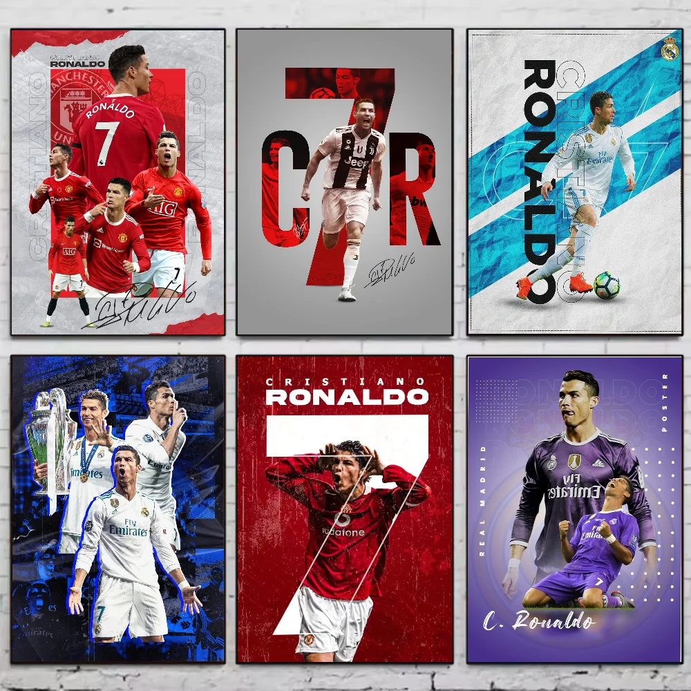 Portugal Football étoile C-CR7 affiche autocollants Art peintures murales décor salle de jeu décor cadeaux Kawaii HD peinture chat voitures