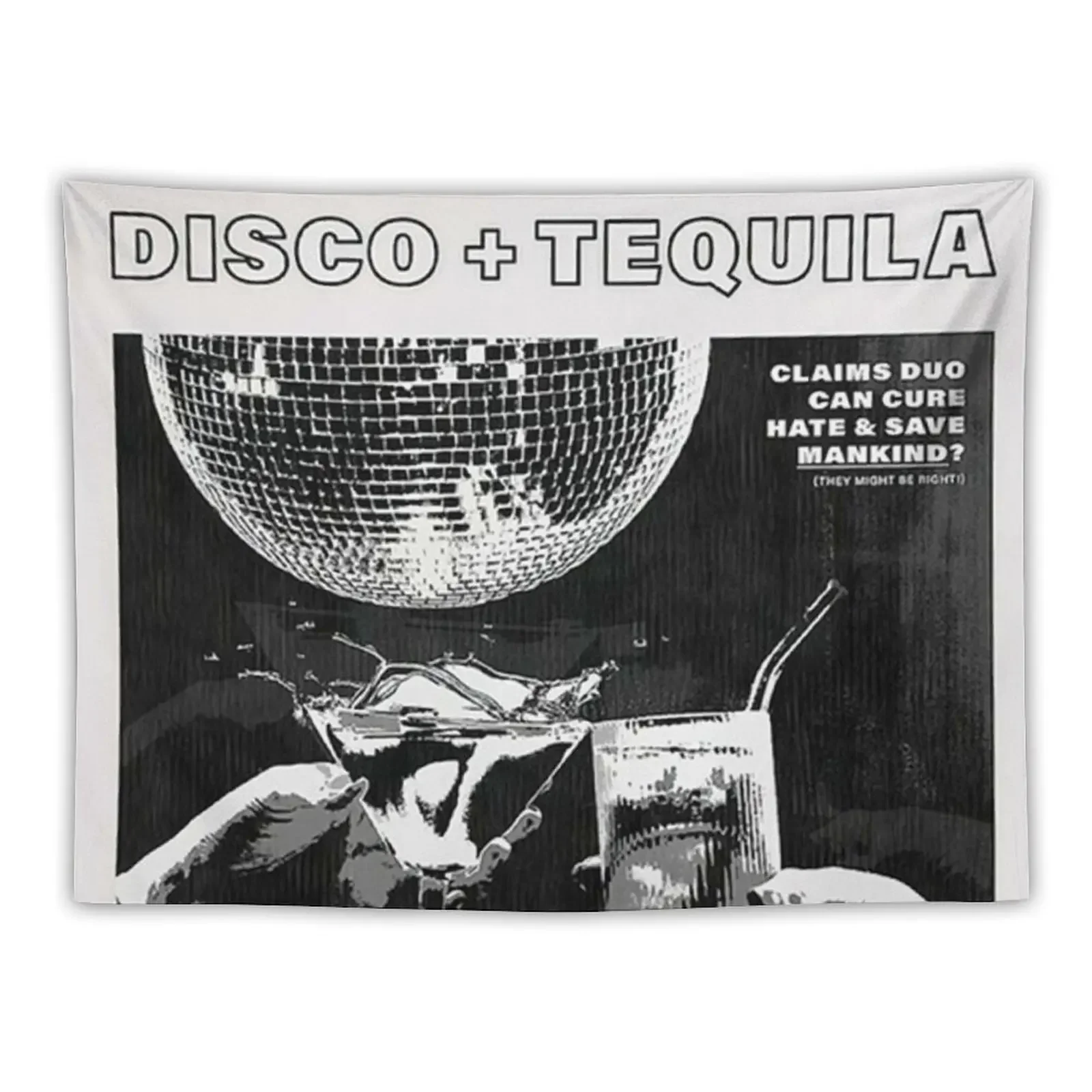 Disco + Tequila Headline Tapestry Home Decor Aesthetic Decorations For Room Funny Tapestry