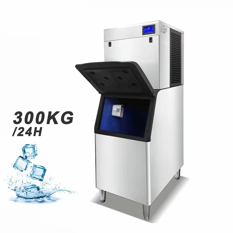 Energy Saving Commercial Ice Maker 300kg/24h Clear Ice Cube Production Machine with Air Cooling System for Bars
