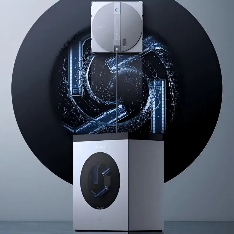 New ECOVACS WINBOT W3 Automatic Glass Wiping, Water Spraying, Wet Wiping, Household Base Station Cleaning Cloth