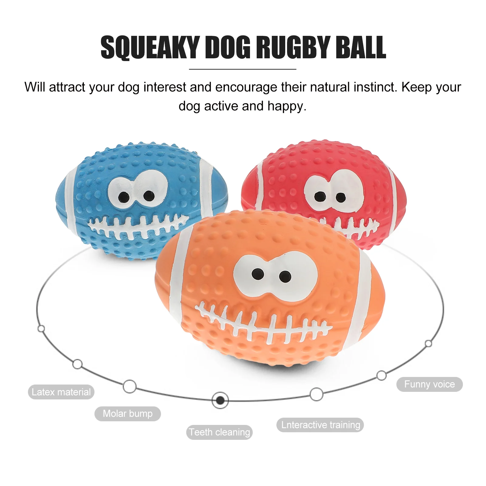 Dog Teeth Cleaning Toy Teething Ball Toys Outdoor Interactive Rugby Balls Emulsion