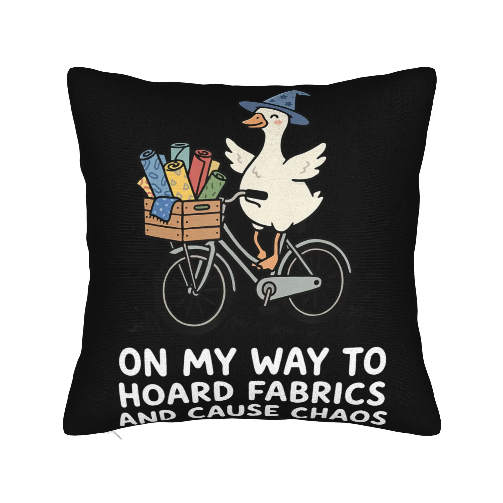 Decorative Pillow Cover On My Way to Hoard Fabrics and Cause Chaos Home  Throw Pillow Case Cover Square Multiple Sizes
