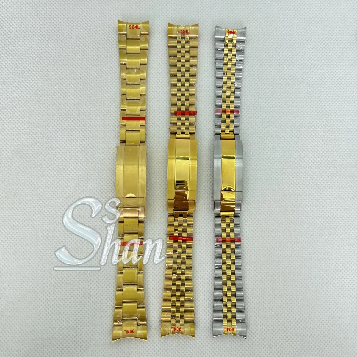 20mm bracelet silver rose gold black solid stainless steel strap brushed and polished bracelet folding clasp sliding lock