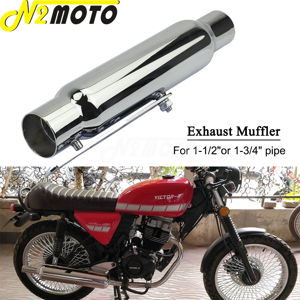 

Chrome Motorcycle 12" Shorty Mufflers For Honda CB450 350 Yamaha Suzuki Scrambler Cafe Racer 125 200 Exhaust Mufflers Silencer