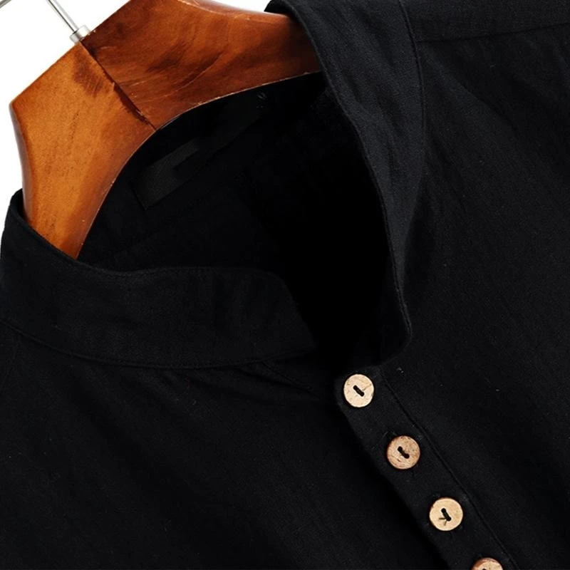 Đàn ông Hồi giáo Kurta áo phông tay dài tay đứng cổ áo kaftan áo rắn màu sắc chia rẽ áo choàng dài đầu gối Hồi giáo Hồi giáo Hồi