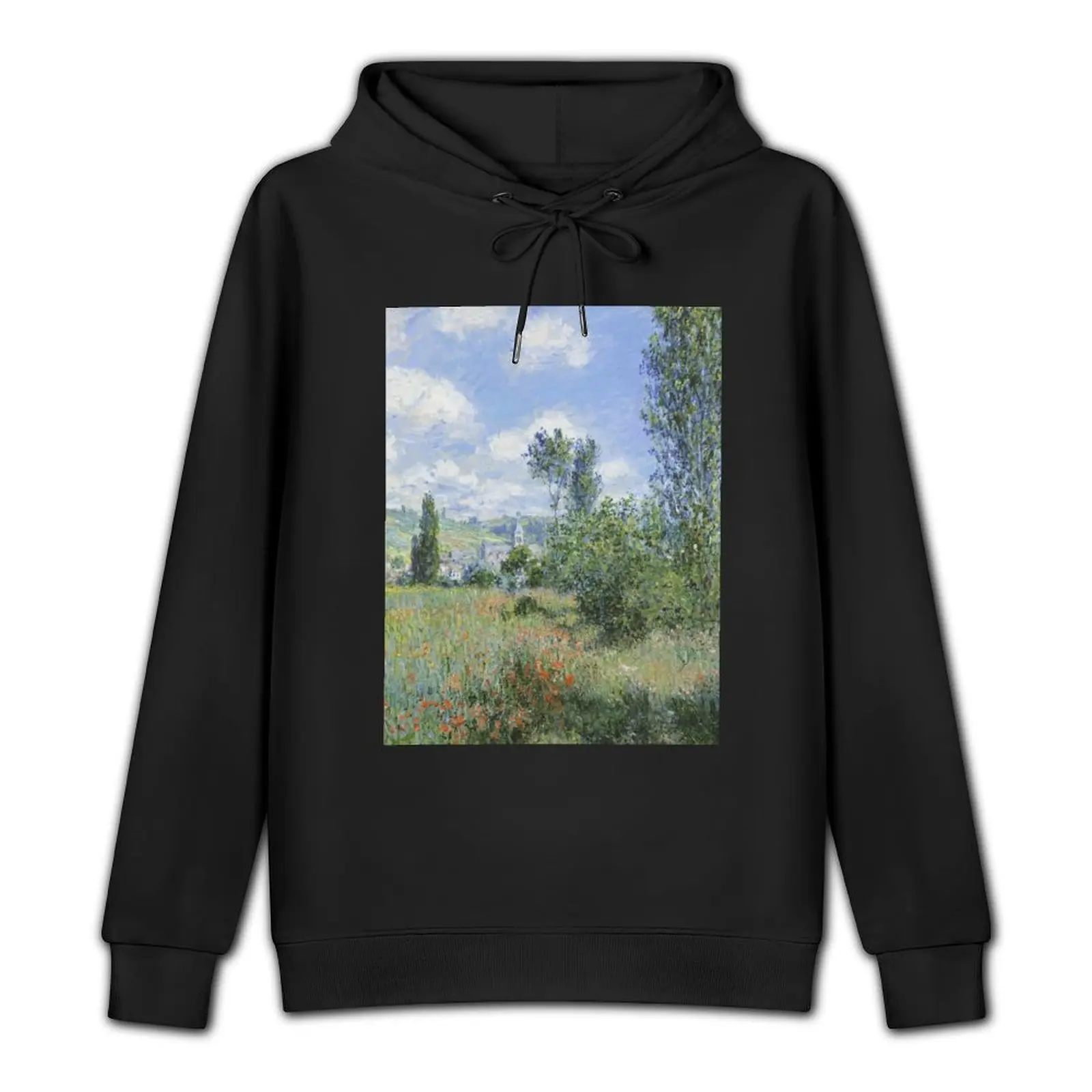 Claude Monet - View of Vétheuil (Vue de Vétheuil) (1880) Pullover Hoodie autumn new products hooded shirt men clothes hoodie men