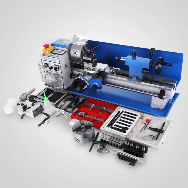 Mini tokarka do metalu 0-2500 RPM o zmiennej prędkości obrotowej Mini tokarka stołowa z 4-calowym uchwytem trójszczękowym do toczenia drewna i metalu