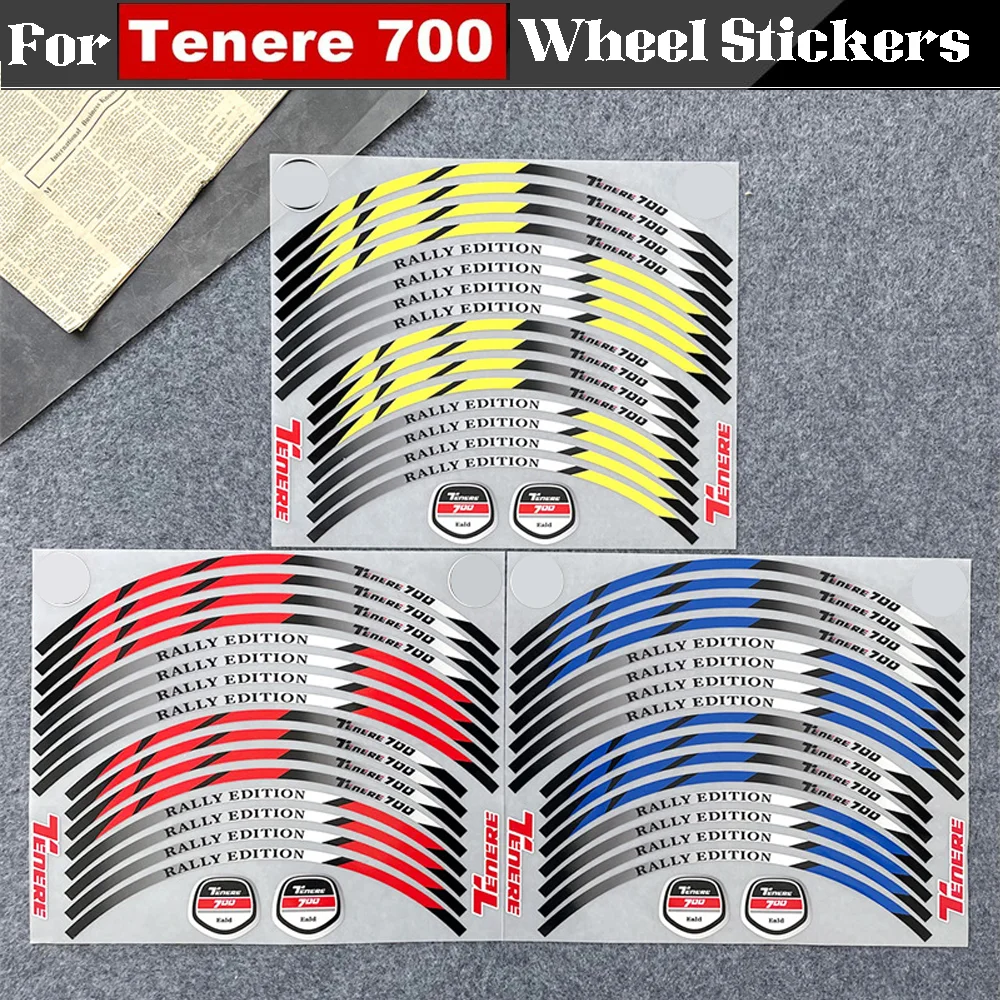 Tenere700 motorrad zubehör reflektierende aufkleber rad felgen nabe kit abziehbilder world raid deco für yamaha xtz700 xtz tenere 700