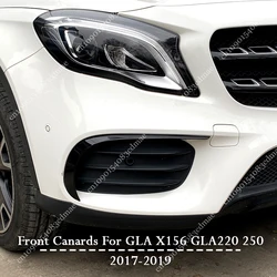 Front Bumper Air Vent Canards Splitter For Mercedes Benz GLA Class X156 GLA220 250 2017-2019 Wind Knife Spoiler Sticker Bodykits