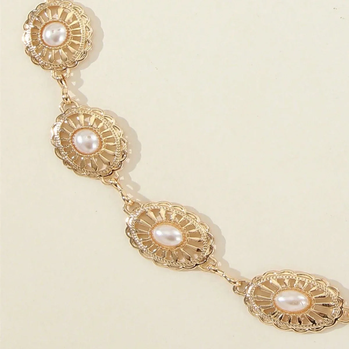 1 قطعة سلسلة خصر عصرية متعددة الاستخدامات من اللؤلؤ المتخصص، حزام بتصميم مجوف عتيق، سلسلة خصر مناسبة لجميع المناسبات، Be #3