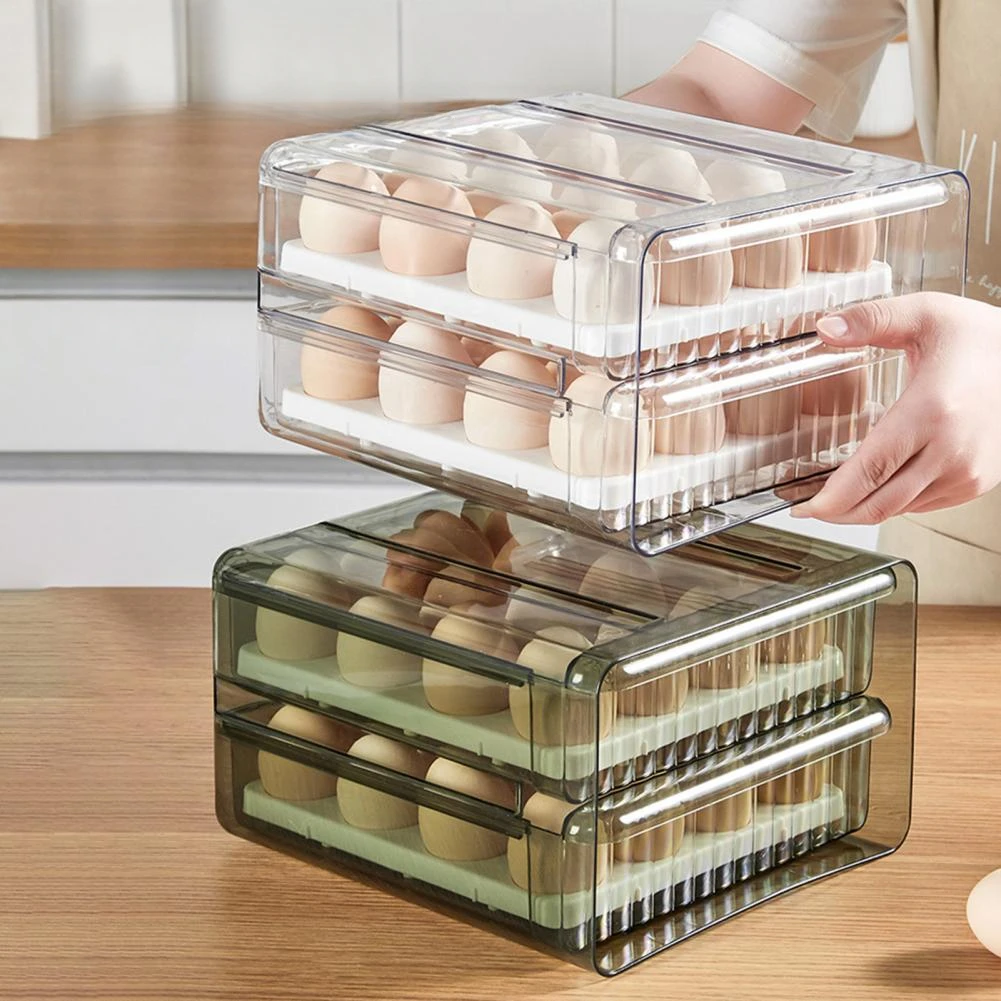 

Convenient Egg Storage Box Deep Slot Egg Tray Pull-out Type Kitchen Fridge Special Finishing Egg Storage Drawer Box Keep Tidy