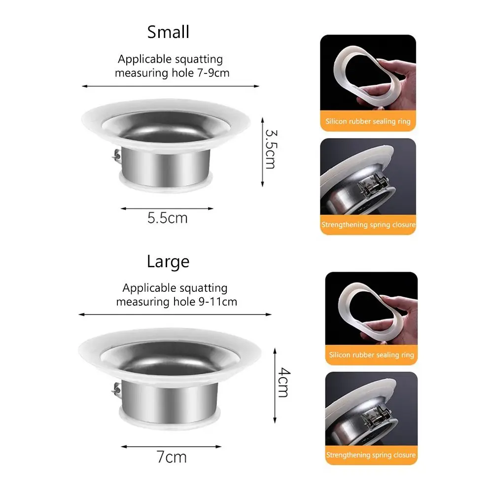 Evitar o refluxo do odor do vaso sanitário rolha agachamento pan acessórios de aço inoxidável esgoto anti-odor plug montagem do banheiro
