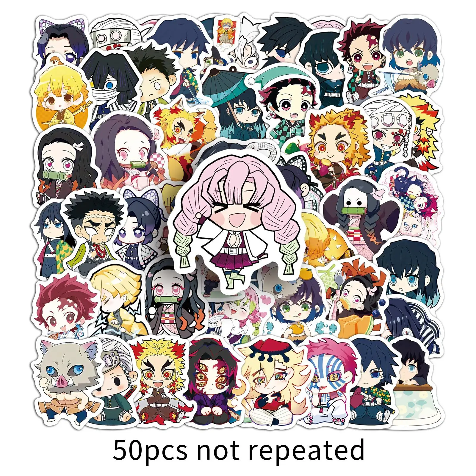 

10/30/50PCS Q Version Demon Slayer Anime Cartoon Sticker DIY Phone Laptop Luggage Skateboard Graffiti Decals Fun for Kid