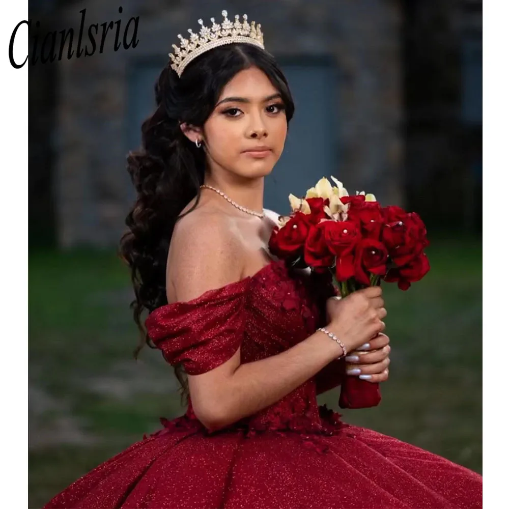 Elegante weinrote quince anera kleider schulter frei süß 16 kleid vestido de 15 anos ballkleider süß 15 16