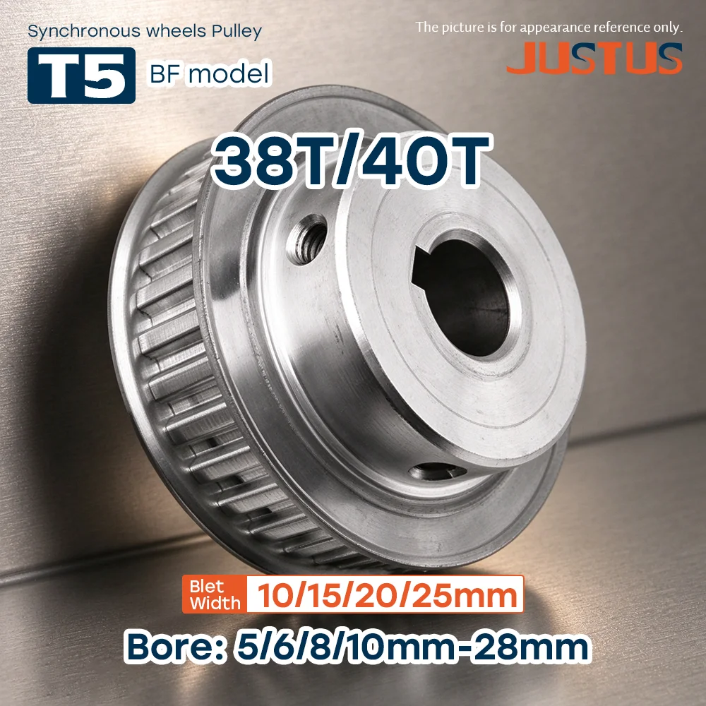T5 BF Timing Pulley 38T 40T, Bore 5-28mm, Pitch 5mm, For 10/15/20/25mm Width T5 Trapezoidal Timing Belt