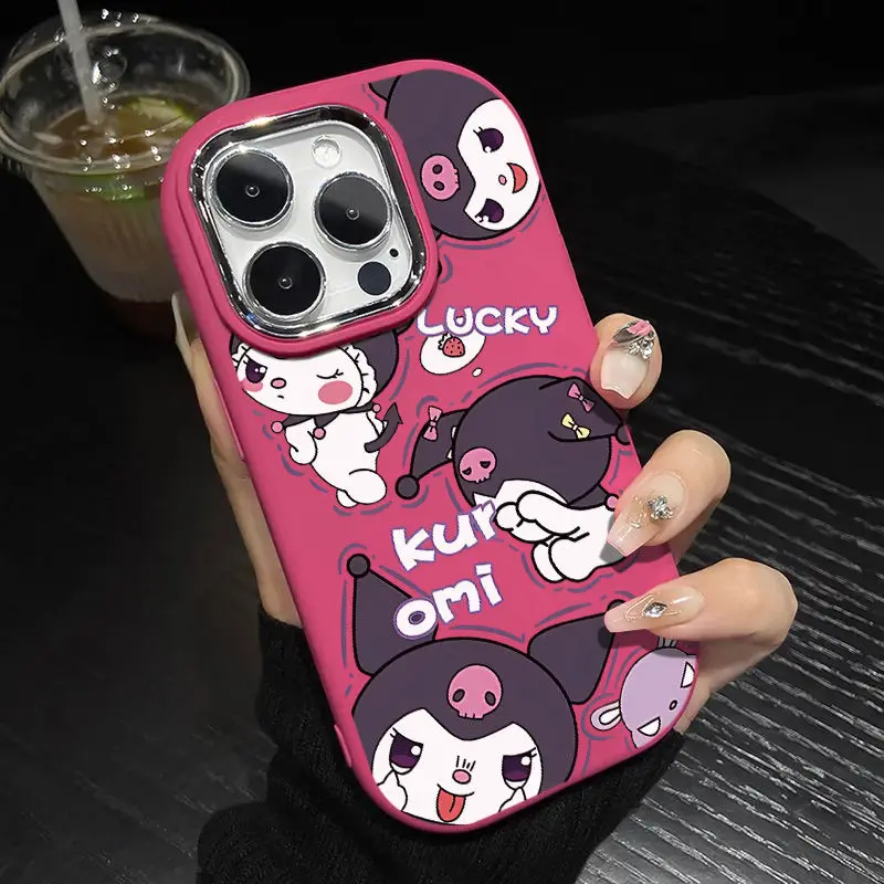 Sanrio Kuromi Kawaii Weep Phone Cases For iPhone 15 14 13 12 11 Pro Max XR XS MAX Y2K Happy Girl Lovely Anti Fall Back Cover