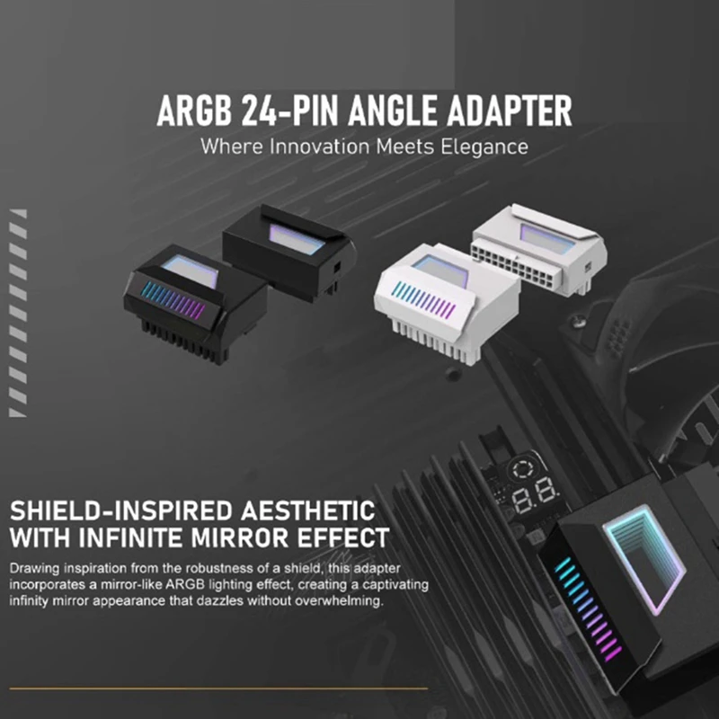 ATX 24Pin Adapter 180 Degree ARGB Adapter 5V Synchronization For Desktop PC Motherboard DIY Computer Accessories