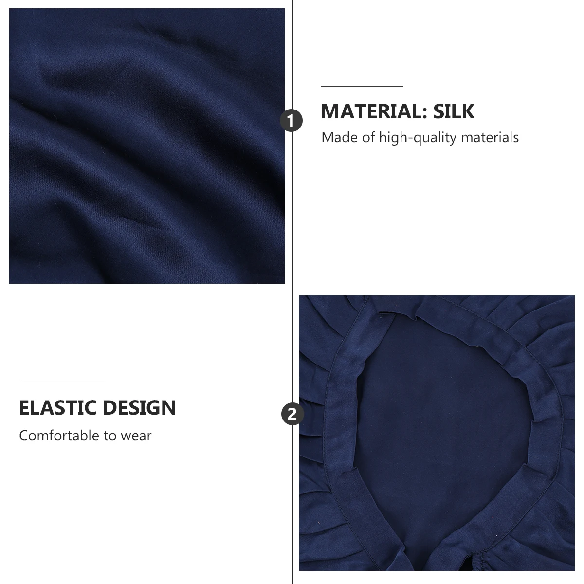 

Silk Bath For Women Hair Loss Satin Sleep Bonnet Soft Moisture Retention Breathable Sleep Cap Skin Navy Blue