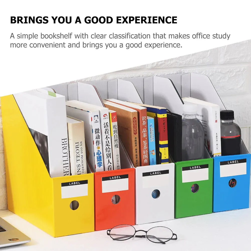 6 قطعة رف إدارة الملفات الملونة ورقة سميكة عالية الصلابة سطح المكتب وثيقة ganizer صندوق تخزين لغرفة الدراسة المكتبية