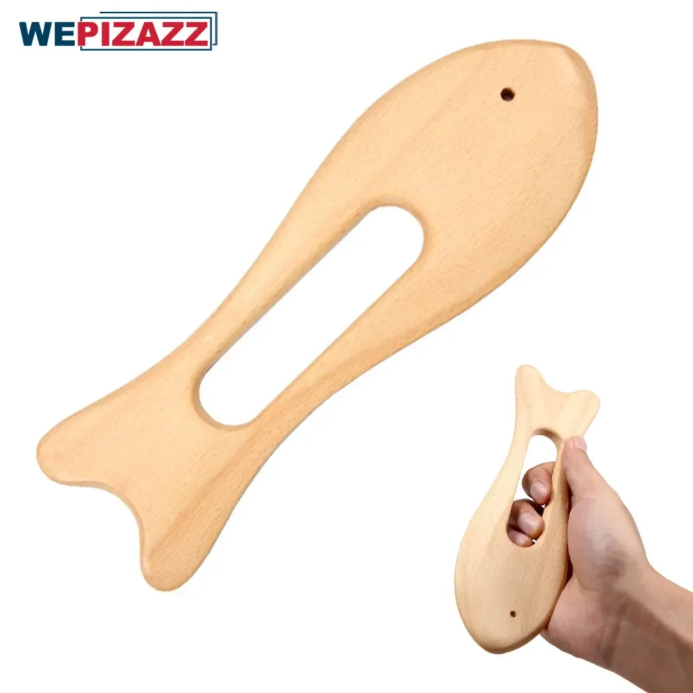 Fish Type Wooden Scraping Massage Stick Lifting and Tightening Massage Board Facial Massage Tools Fascia Knife for Back, Legs