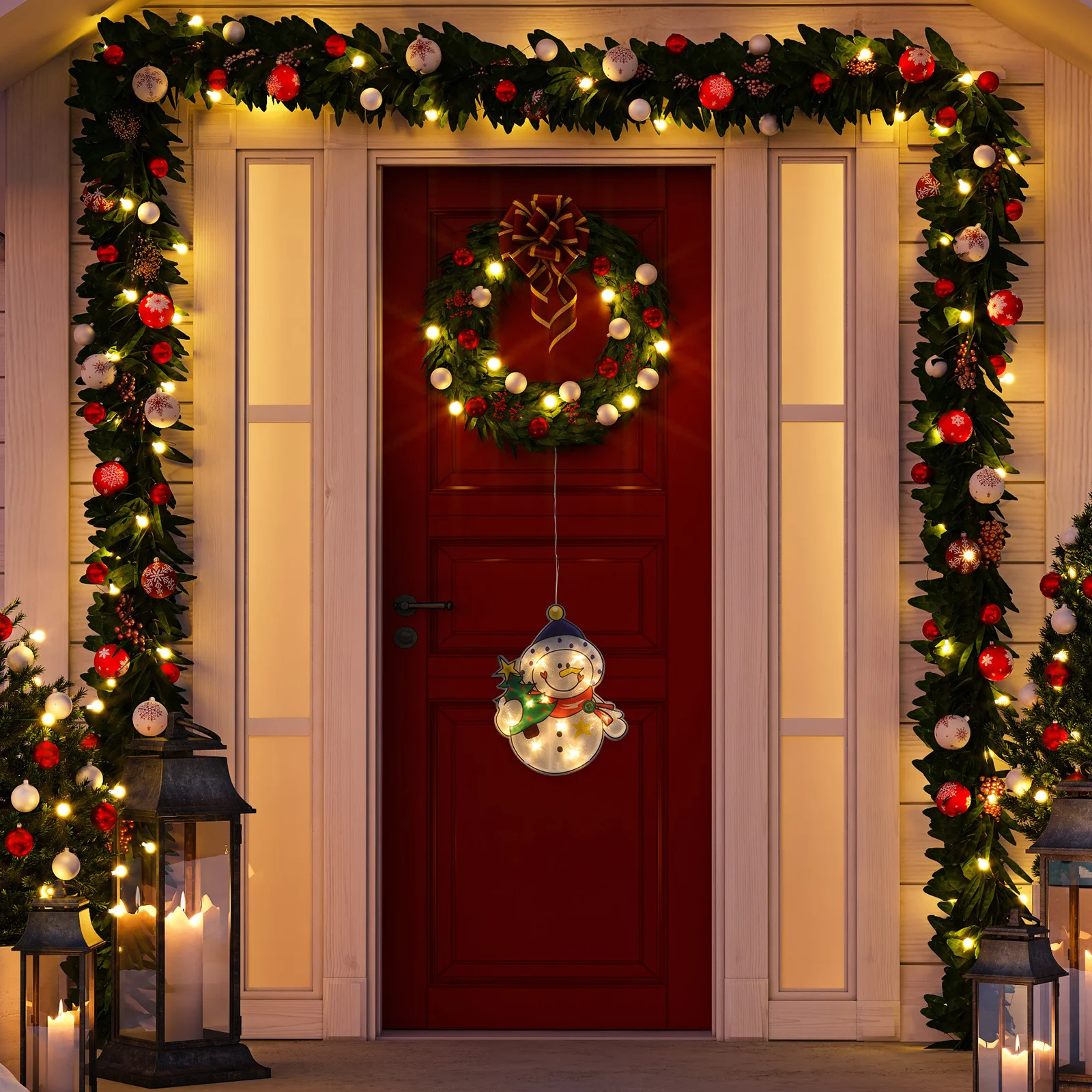 

Christmas Snowman Suction Light Hanging Window Lamp Decorative Party Lighting Ornament for Shop Home Office Hotel