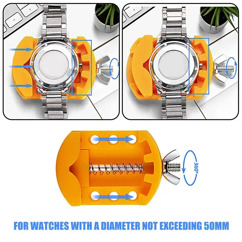 Watch Battery Replacement Kit Watch Case Opener Set Watch Adjustment Removal Tool With Holder Base Tweezer Spring Bar Tool