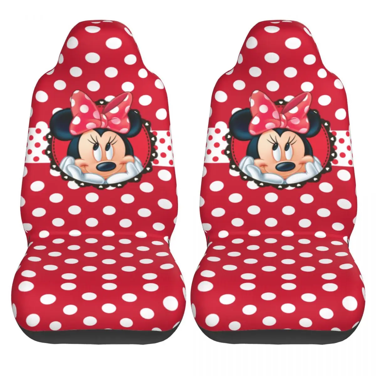 Minnie Mouse Car Protective Accessories Front Seat Covers for Vehicles Universal Fit Seat Covers for Car Suv Truck